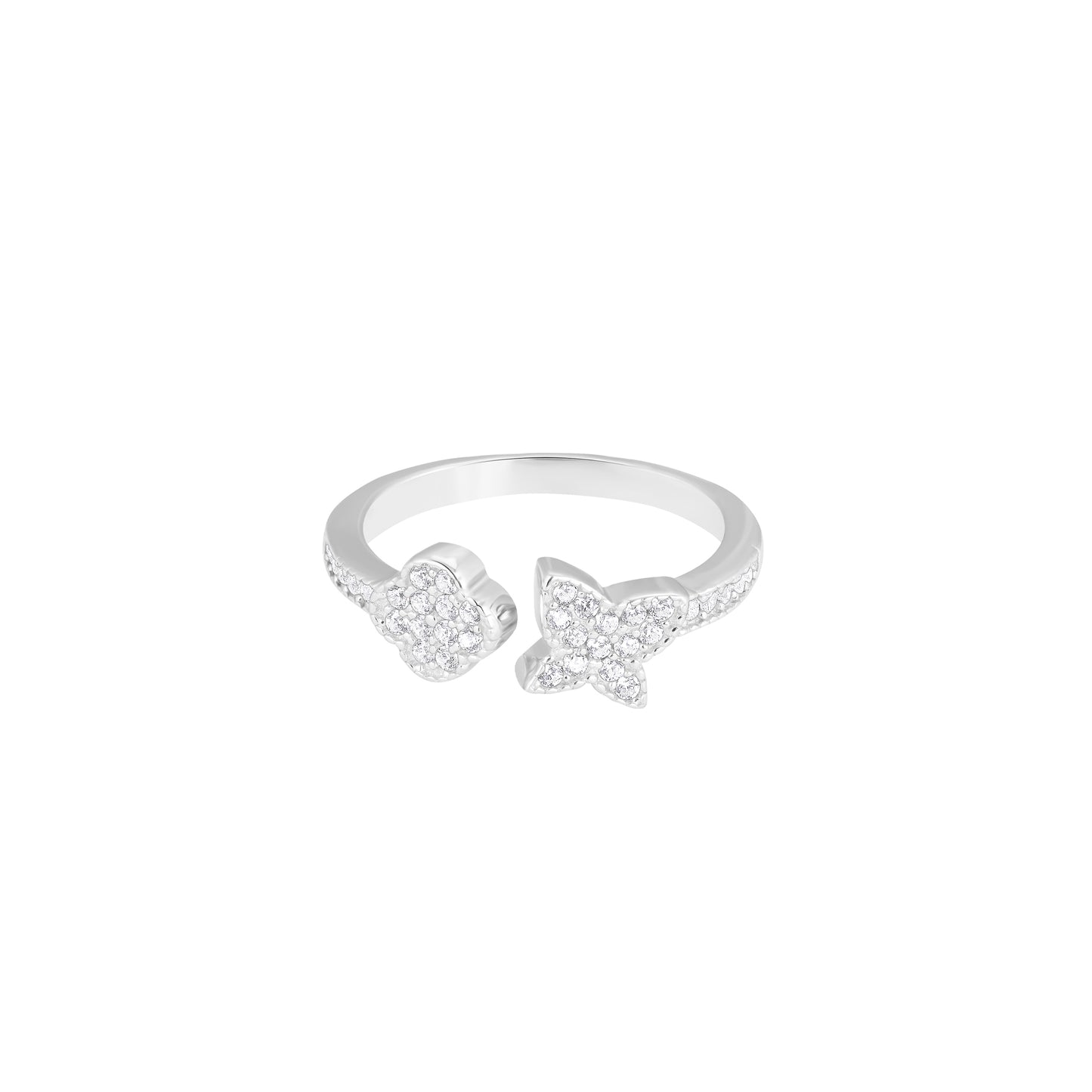Petite Floral Silver Ring