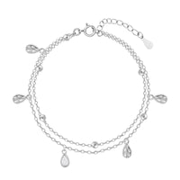 Sparkling Tear Drop Silver Bracelet