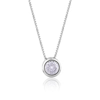 Silver Solitaire Opulent Pendant with Box Chain
