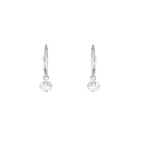 Droplet Dazzle Silver Hoop Earrings