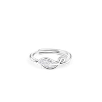 Leaf Poetry Zircon Silver Ring