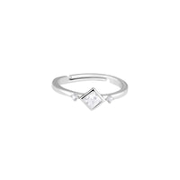 Modern Flair Diamond Zircon Silver Ring