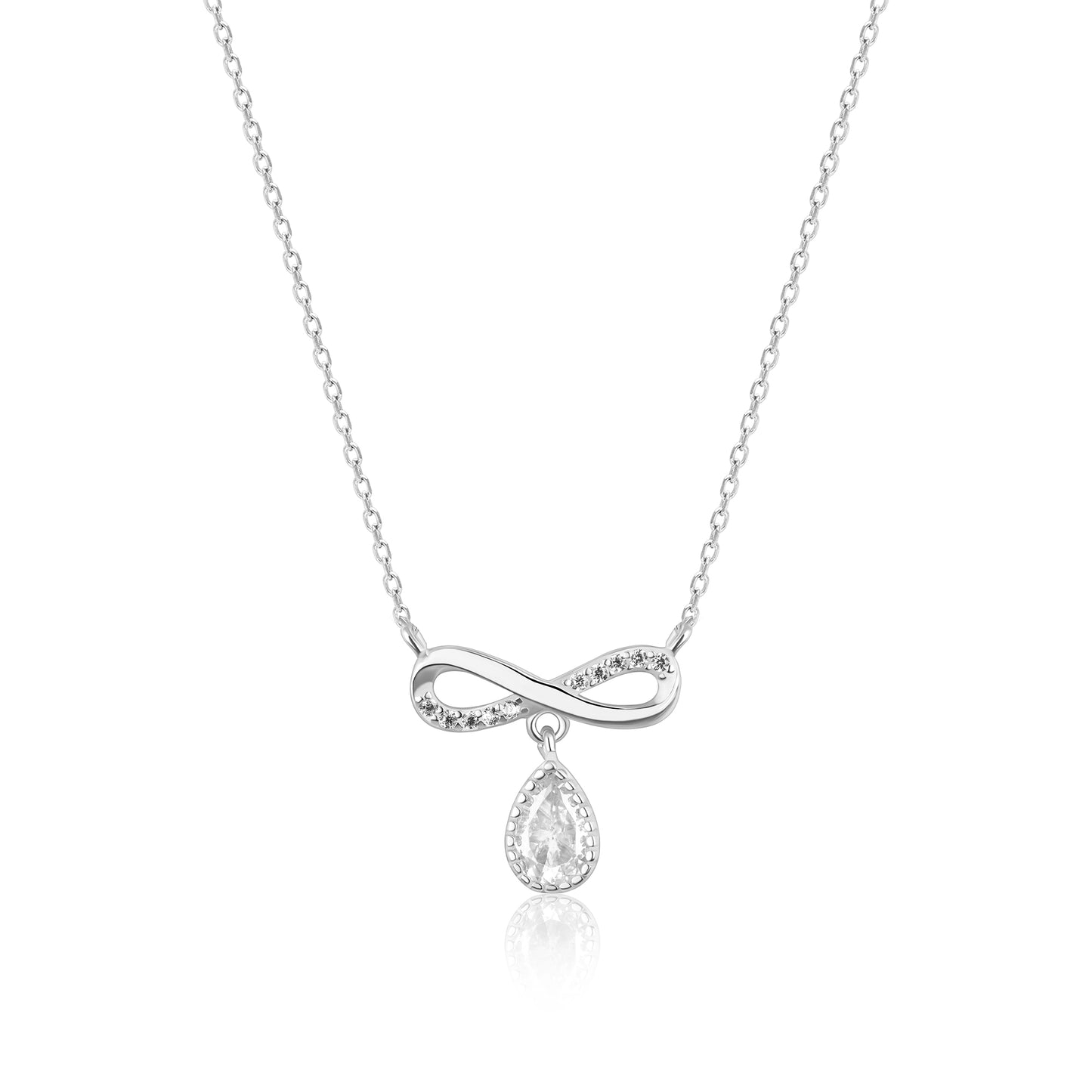 Silver Infinity  Pendant with Link Chain