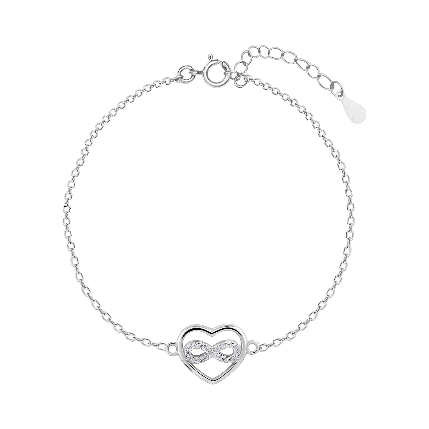Infinity of Heart Silver Bracelet