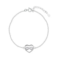 Infinity of Heart Silver Bracelet
