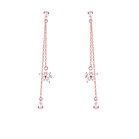 Chic Floral Zircon Rose Gold Drop Earrings
