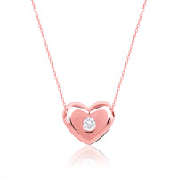 Chic Love Heart Rose Gold Pendant with Link Chain