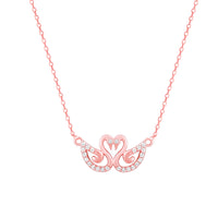 Swan Lake Rose Gold Pendant with Link Chain