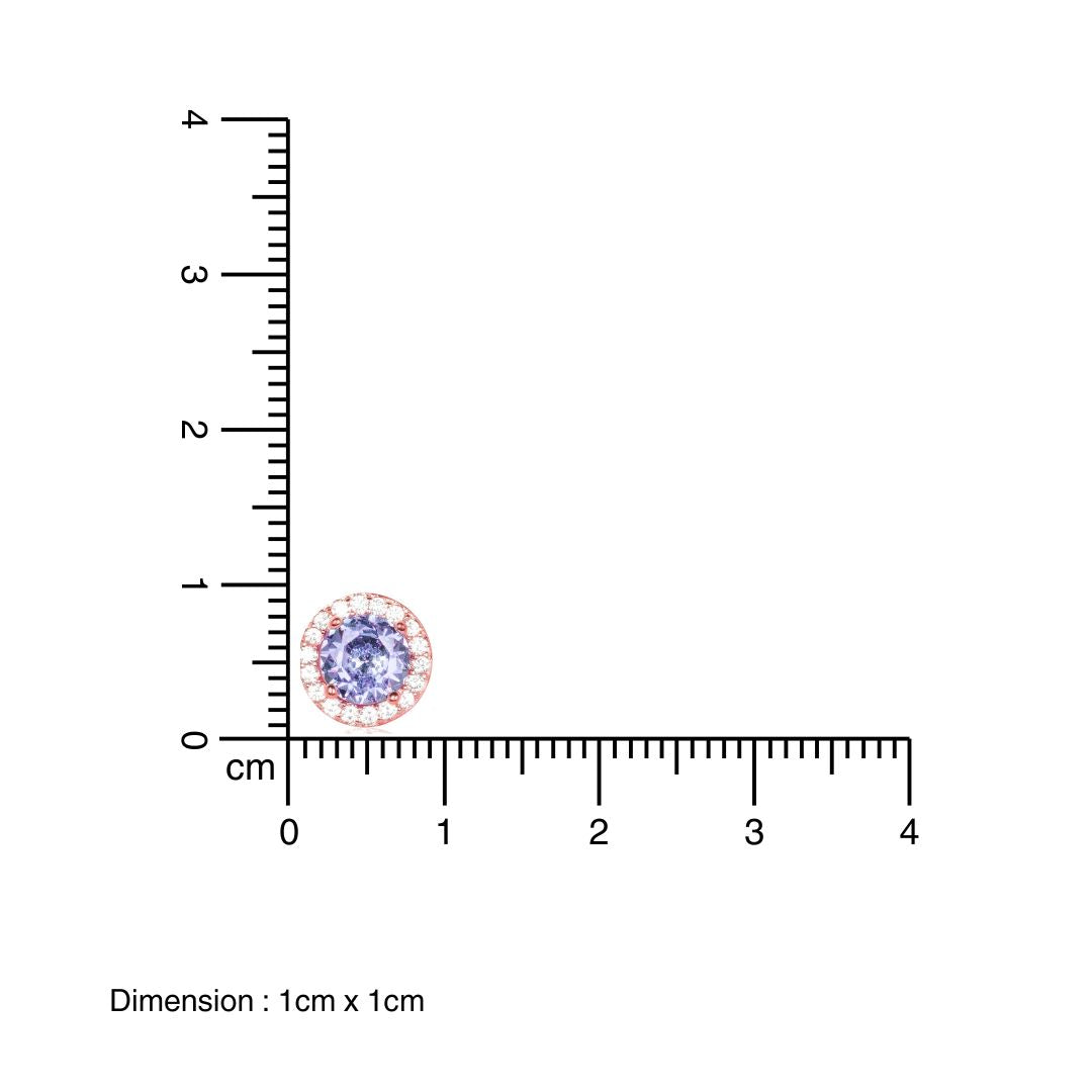 Rose Gold lavender Orchid Zircon Studs