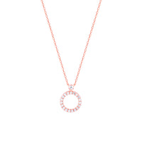 Timeless Halo Rose Gold Pendant with Link Chain