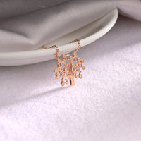 Tree of Wisdom Rose Gold Pendant with Link Chain