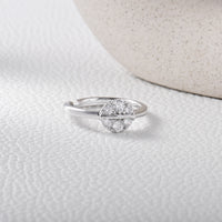 Gleaming Halo Zircon Silver Ring