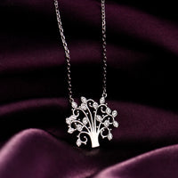 Tree of Wisdom Silver Pendant with Link Chain