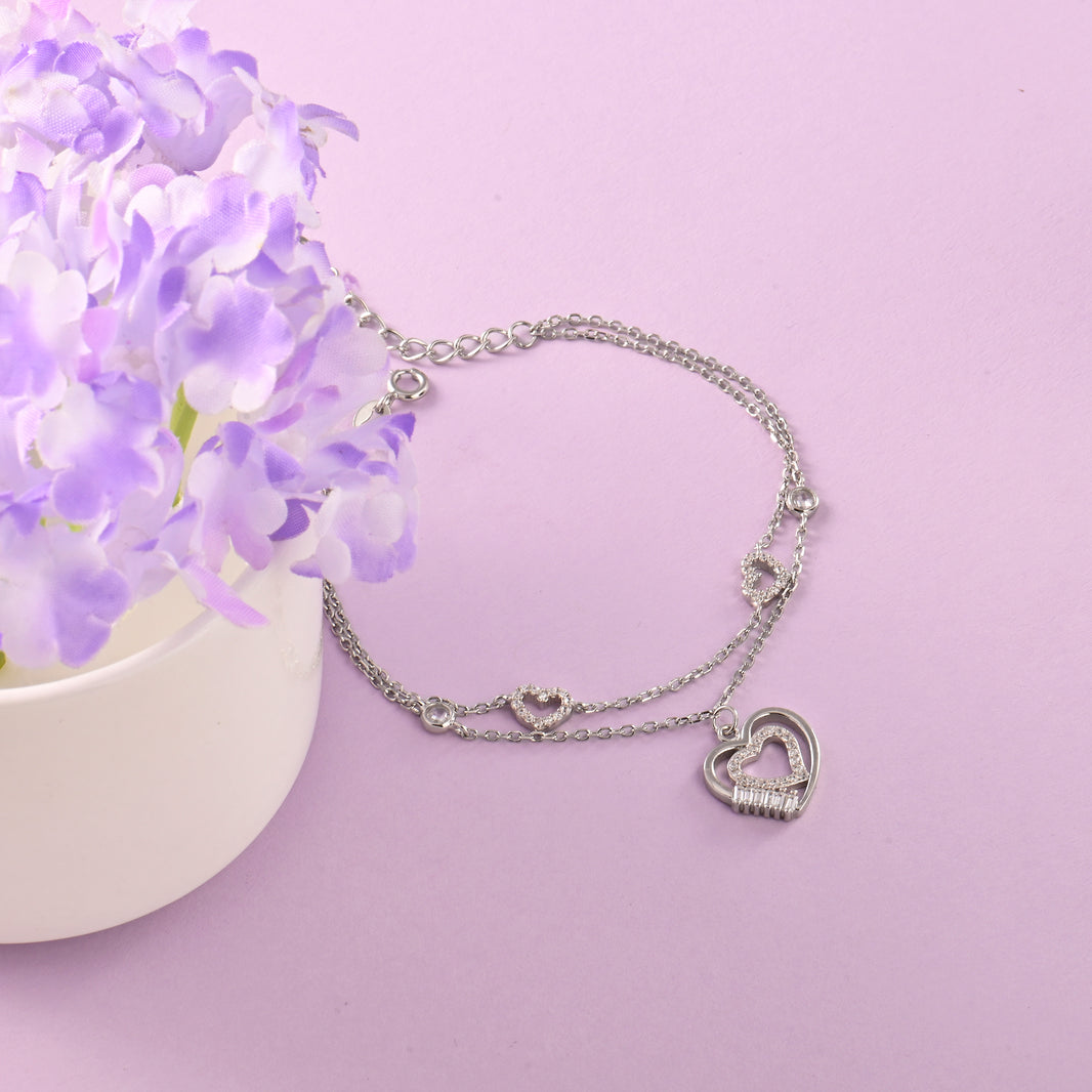 Luxury HeartBeat Silver Bracelet