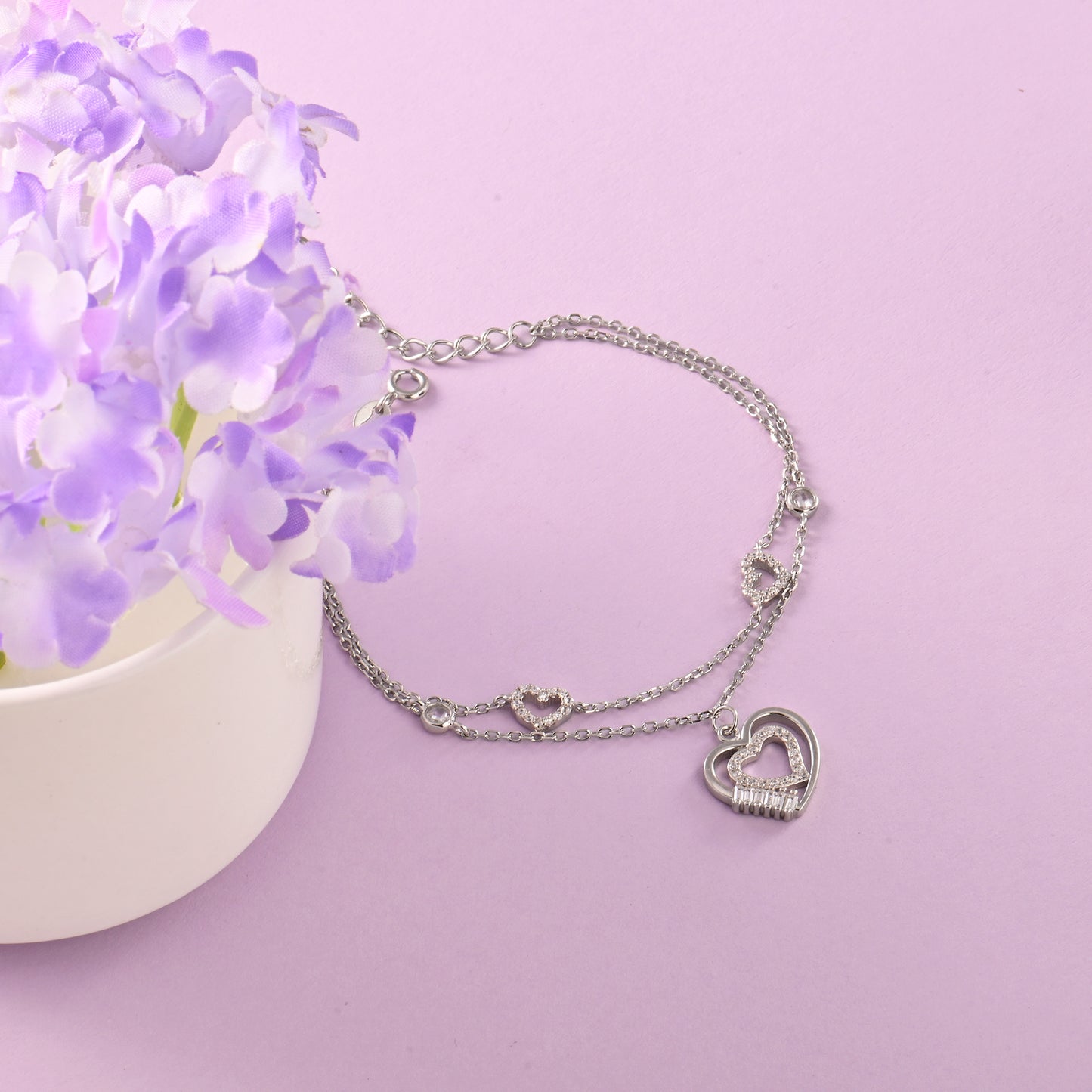 Luxury HeartBeat Silver Bracelet