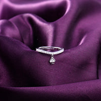 Love Heart Spade Sparkle Silver Ring