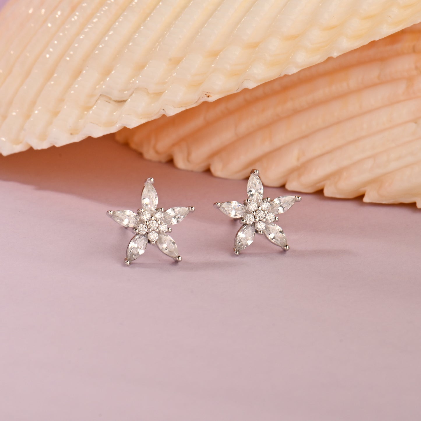 Star Zircon Silver Studs
