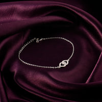 Eternal Love Knot Silver Zircon Bracelet