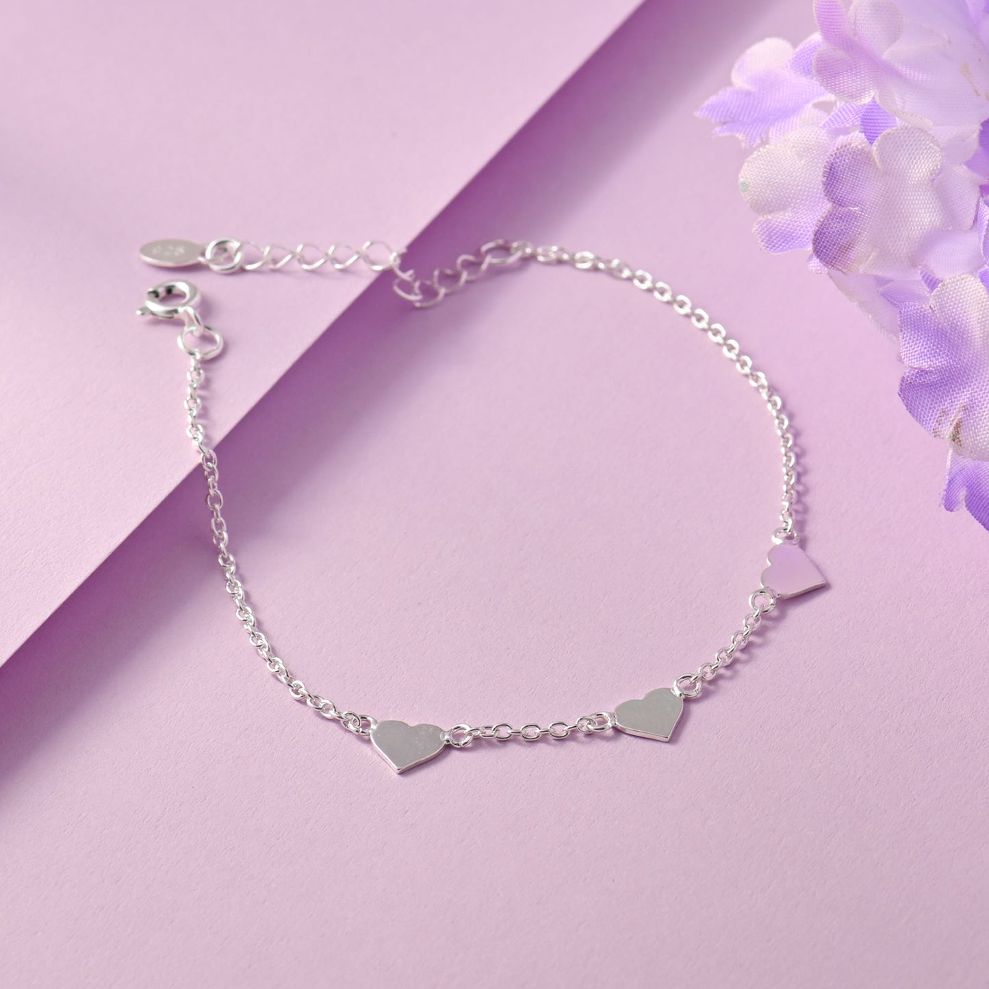 Modern Love Heart Connection Silver Bracelet