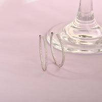 Simplicity in Radiance Zircon Silver Hoop Earrings