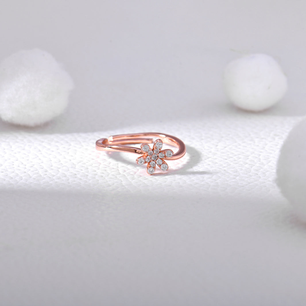 Glistening Petal Rose Gold Ring