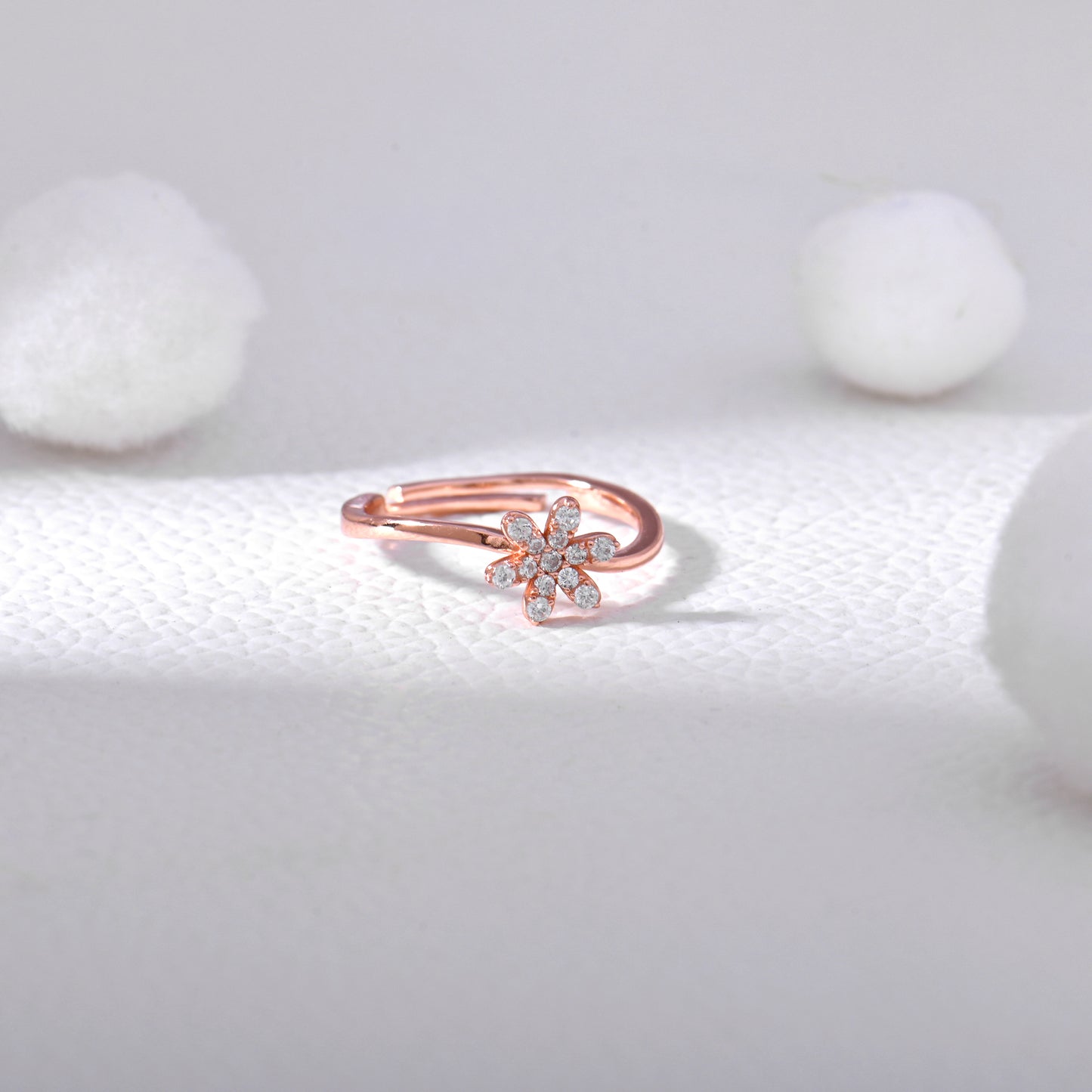 Glistening Petal Rose Gold Ring
