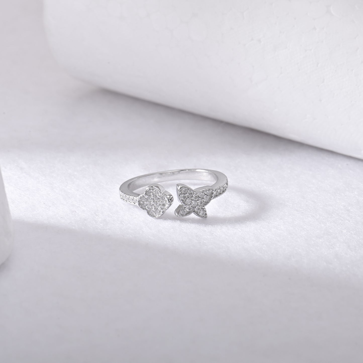 Petite Floral Silver Ring