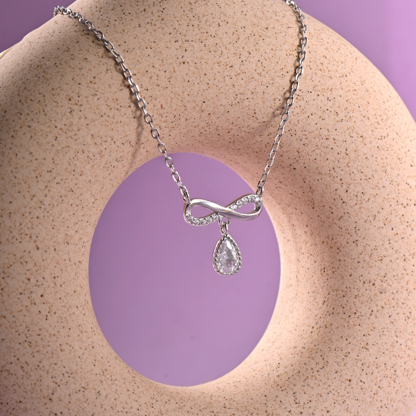 Silver Infinity  Pendant with Link Chain