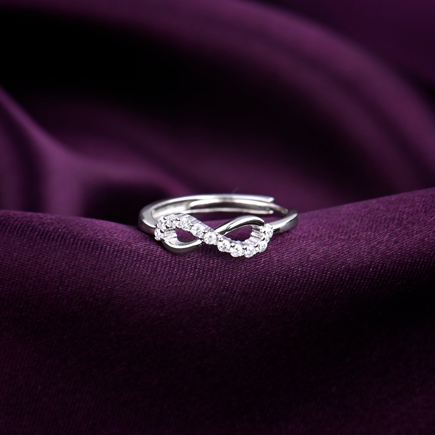 Infinity Zircon Silver Ring