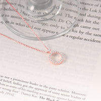 Timeless Halo Rose Gold Pendant with Link Chain