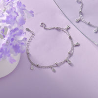 Sparkling Tear Drop Silver Bracelet