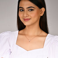 Linked Hearts Rose Gold Pendant with Link Chain