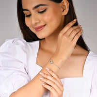 Infinite Love Heart Zircon Silver Bracelet