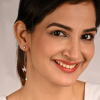 Chic Floral Zircon Rose Gold Drop Earrings