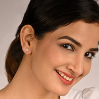 Rose Gold Flower Drops Studs