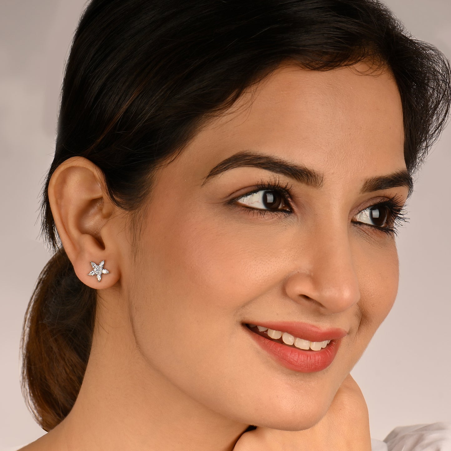 Star Zircon Silver Studs