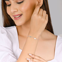 Modern Love Heart Connection Silver Bracelet