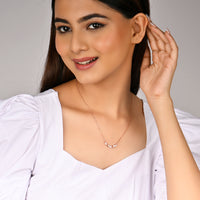 Rose Gold Cascade Heart Pendant with Link Chain