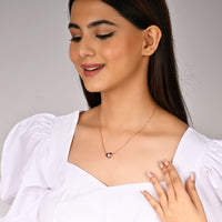 Chic Love Heart Rose Gold Pendant with Link Chain