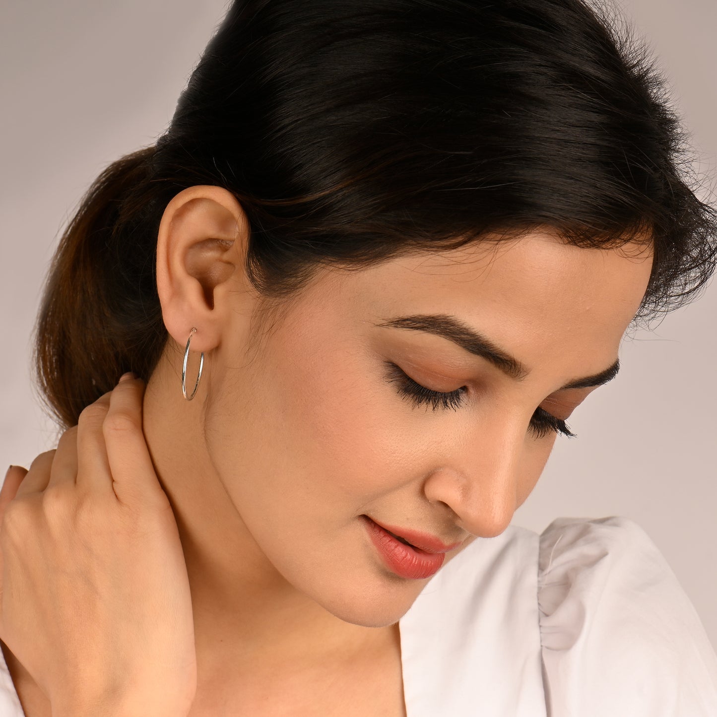 Circlet Silver Hoop Earrings