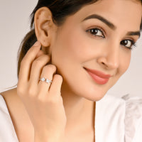 Petite Floral Silver Ring