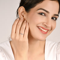 Modern Flair Diamond Zircon Silver Ring