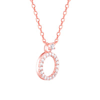 Timeless Halo Rose Gold Pendant with Link Chain