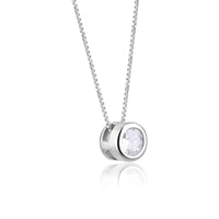 Silver Solitaire Opulent Pendant with Box Chain