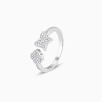 Petite Floral Silver Ring