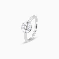 Gleaming Halo Zircon Silver Ring