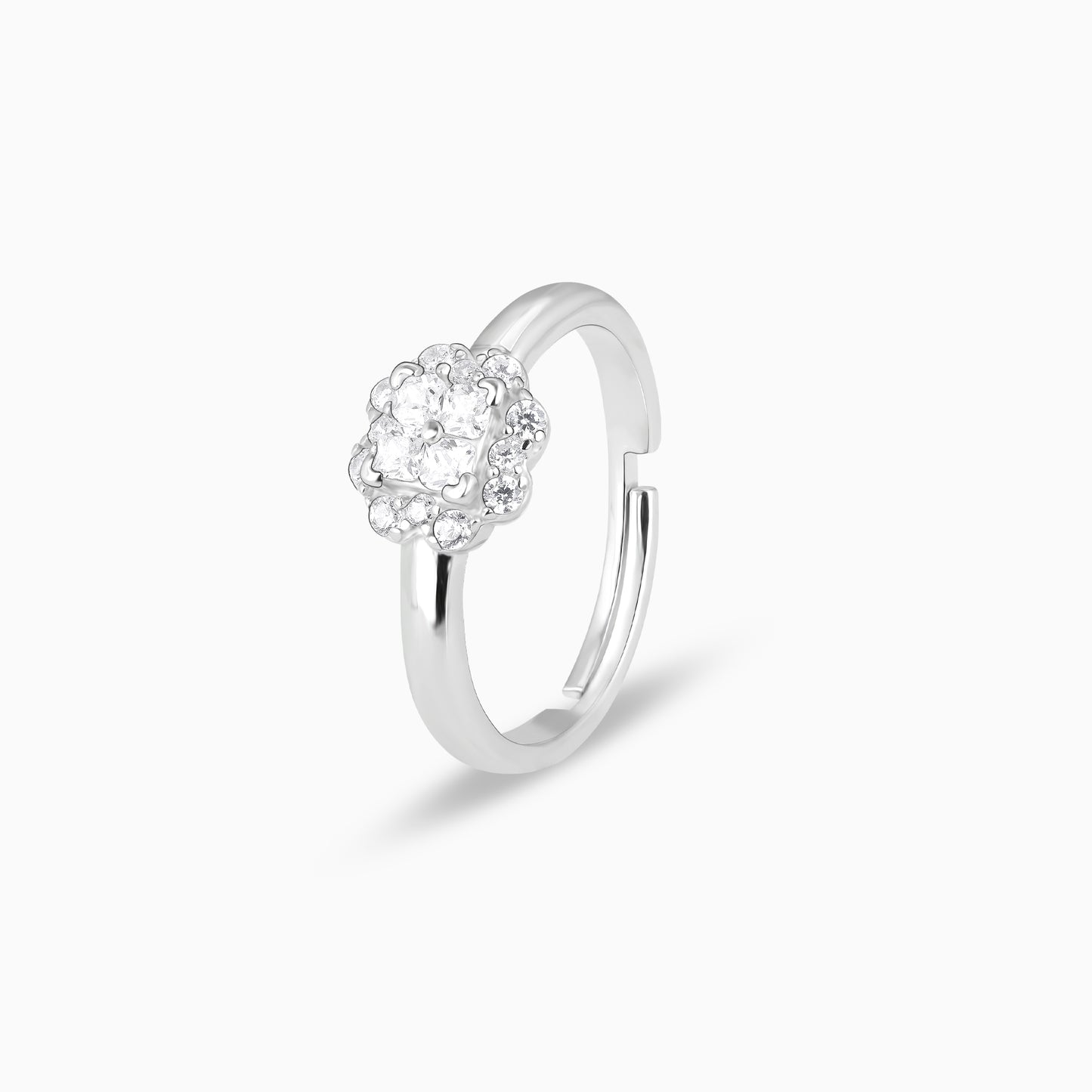 Chic Solace Zircon Silver Ring