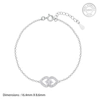 Eternal Love Knot Silver Zircon Bracelet