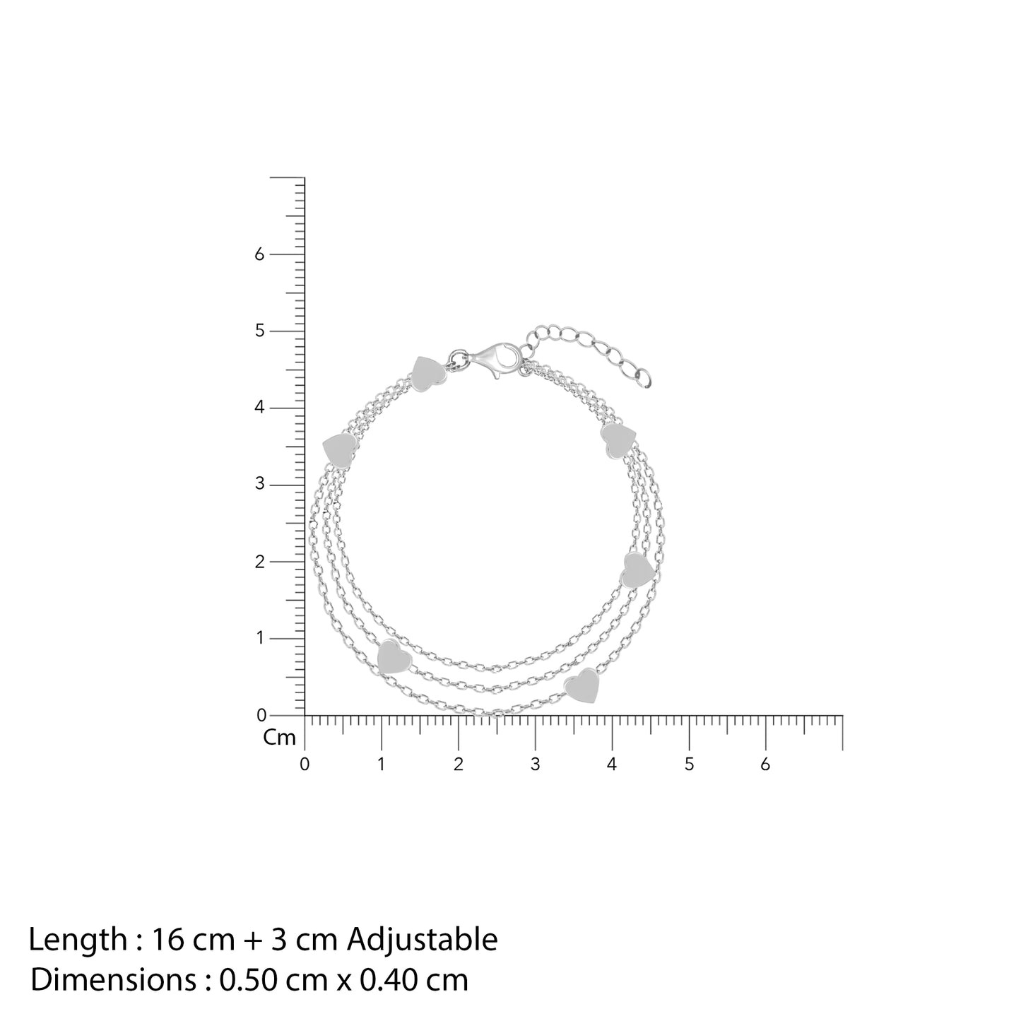 Chic Mini Heart Silver Bracelet