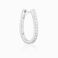 Delicate Dainty Zircon Mini Hoop Silver Earrings